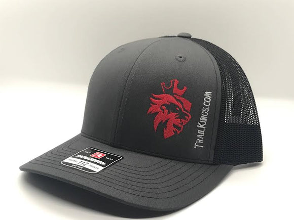 Hats - Charcoal Grey Front with Black Back with Red Logo
