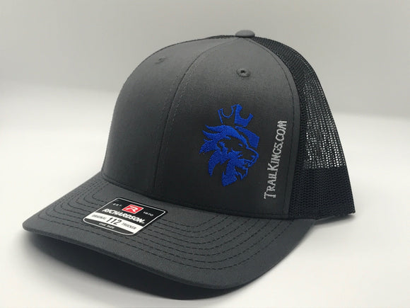 Hats - Charcoal Grey Front with Black Back with Blue Logo