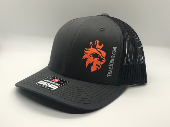 Hats - Charcoal Grey Front with Black Back with Orange Logo