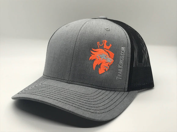 Hats - Heather Grey Front with Black Back with Orange Logo