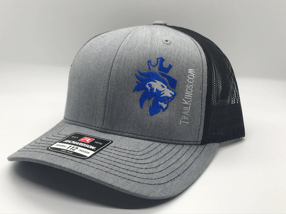 Hats - Heather Grey Front with Black Back and Blue Logo